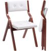 Wooden Folding Chairs with Cushion, Set of 2, Portable Foldable Cushion Chair with Wooden Frame, Modern Padded Dining Chair for Kitchen, Office, Wedd