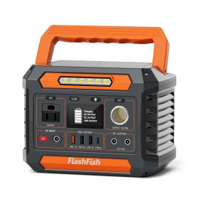 Flashfish P66A 200W Solar Generator, Portable Power Station Battery Pack with AC/USB/DC Output, 144.3Wh Capacity Comes with Multiple Adapters for Cam