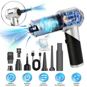 Cordless Car Vacuum Cleaner Portable Handheld Vacuum With 20000PA Suction Brushless Motor 3 Suction Levels Type-C Rechargeable Compressed Air Duster