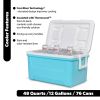 48 QT Laguna Hard Sided Ice Chest Cooler, Aqua Blue and White