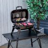 14" Portable Charcoal Grill, Tabletop Outdoor Small Grill with Heat Preservation Net, Venting System, Foldable Legs, Travel Size BBQ Perfect for Camp