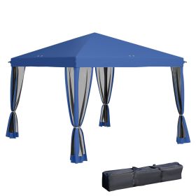 10' x 10' Pop Up Canopy Tent with Netting, Instant Gazebo, Screen House Room with Carry Bag, Height Adjustable, for Outdoor, Garden, Patio, Camping,