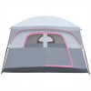 6 Person Outdoor Camping Tent, Waterproof Windproof Easy Setup, Double Layer Family Camping Tent with 1 Mesh Door & 5 Large Mesh Windows, Gray