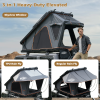 Rooftop Tent Hardshell with USB Outlet, Luggage Racks&Full Circle Led Strip, 3-in-1 Elevated Roof Tent with Skyview Window, Regular&TPU Rain Flies, A