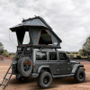Rooftop Tent Hardshell with USB Outlet, Luggage Racks&Full Circle Led Strip, 3-in-1 Elevated Roof Tent with Skyview Window, Regular&TPU Rain Flies, A