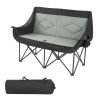 Double Camping Chair, Oversized Two Person Camp Chair with 660 lbs Heavy Duty Support, with Dual Cup Holders, Wine Glass Holders, Magazine Straps, Ca