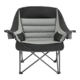 Oversized Camping Chairs, 450 lbs Heavy Duty Support, Portable Padded Folding Camp Chairs with Dual Cup Holders & Wine Glass Holders, Carry Bag for O