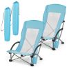 Folding Beach Chair, High Back Camping Chairs for Adults, with Cup Pocket, Mesh Back, Carry Bag, Portable Extra Wide Seat Chair 330 lbs Heavy Duty Su