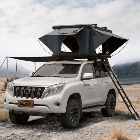 Wildnest Pioneer HD Rooftop Tent Hard Shell with USB Outlet, Winter Thermal Liner, Summer Side Awning&Luggage Racks for 4 Season Camping, Aluminum Po