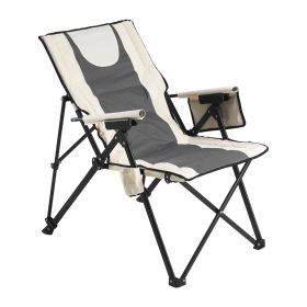 Folding Camping Chair, 3 Reclining Positions, Outdoor High Back Camping Chair, 260lbs Weight Capacity, Full Padded Beach Chairs with Armrest & Headre