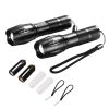 2 Pack Flashlights Torch, 2000 High Lumens 5 Modes Adjustable Focus Flashlight, IP44 LED Waterproof Handheld Flashlight for Camping Cycling Hiking Fi