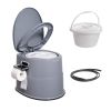 Portable Toilet for Camping, Porta Potty with 1.3 Gal Detachable Inner Bucket & Removable Paper Holder, Commode with Dual Lids, Travel Toilet for Adu