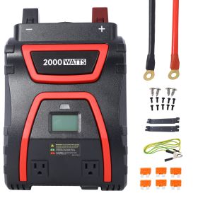 2000 Watts Power Inverter Modified Sine Wave Car LED Display , Portable AC Power Emergencies, Job Sites, Trucks Boats Off Grid RV Camping,12V to 115