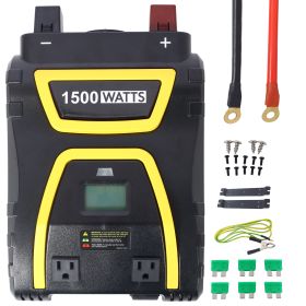1500 Watts Power Inverter Modified Sine Wave Car LED Display , Portable AC Power Emergencies, Job Sites, Trucks Boats Off Grid RV Camping,12V to 115