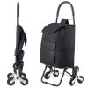 Stair Climber Trolley Dolly, 36L Folding Shopping Cart, Grocery Cart Trolley Laundry Stair Climbing Handcart with 6 Wheels & Oxford Cloth Bag, Foldab