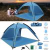 Beach Tent Outdoor Waterproof Tent Canopy for 4-6 Person with 3 Door Openings Carrying Bag UPF50+ Easy Setup for Beach Picnic Camping Hiking Adventur