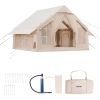 Inflatable Tents for Camping, 4-6 Person Easy Setup Blow up Tent with Hand Pump, 300D Oxford 4 Season Glamping Tent with Stove Jack 2 Doors & 4 Mesh