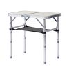 Outdoor Folding Camping Table, 2ft Portable Pinic Table with 3 Adjustable Height, Small Aluminum Foldable Lightweight Patio Side Table with Carry Han
