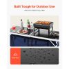 Camping Kitchen Table, Folding Outdoor Cooking Table, 3 Adjustable Height, Aluminum Lightweight Portable Cook Station with Storage Organizer, Carry H