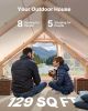 Inflatable Tents for Camping, 5-8 Person Easy Setup Blow up Tent with Hand Pump, 300D Oxford Glamping Tent with Stove Jack 2 Doors & 4 Mesh Windows,