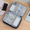 Shockproof Tech Gadget Carry Case, Dual Zipper Cable Organizer Bag with Front Quick Pocket, Portable Waterproof Storage Bag for Laptop Chargers, Mous