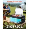 Car Refrigerator, DC 12/24V AC100-240V Compressor Electric Cooler, -4°F to 68°F Car Fridge with APP Control, 21 QT Cars Freezer for RVs, Campsites, B