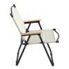 2 Pack Outdoor Folding Chair for Camping, Picnics, Beach, Backyard, BBQ, Party, Patio, Beige+2Pack