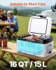 Car Refrigerator, DC 12/24V AC100-240V Compressor Electric Cooler, -4°F to 68°F Car Fridge with APP Control, 16 QT Cars Freezer for RVs, Campsites, B