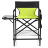 26" Tall Directors Chair with Footrest, 4Portable Bar Height Folding Camping Chair with Built-in Cup Holder, Side Table, Storage Pocket, Neon Green