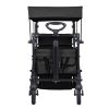 Wagon Stroller for 2 Kids, Push Pull Quad Collapsible Stroller with Adjustable Handle, Encircling Harness Removable Canopy, 4 Wheels with Brakes, Mut