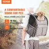 Rolling Pet Carrier Backpack with Removable Wheels for Under 18LBS, Large Soft Sided Wheeled Dog Carrier Cat Travel Carrier Airline Approved for Smal
