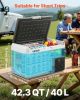 12 Volt Car Refrigerator, 42.3QT/40L Car Fridge, Portable Electric Cooler with -4-68 F Adjustable Temperature, 12/24V DC and 100- 240V AC Compressor
