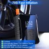150PSI Cordless Tire Inflator with Car Charger Digital Air Compressor with LED Light Emergency Power Bank for Cars Motorcycles Bicycles Balls