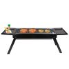 Foldable Charcoal BBQ Grill with Shelf Stainless Steel Grill Net Easy Setup Portable Tabletop Barbecue Grill for Camping Picnic Outdoor Party Backyar