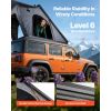 Rooftop Tent Hard Shell, 2-3 Person Aluminum Roof Top Tent Hardshell with Tri-Color LED Light, Thick Mattress & 1 Window, Waterproof Windproof Overla