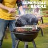 Grill Basket Set, Removable Wooden Handle, 304 Stainless Steel, Rolling BBQ Tools, Smoker Grilling Accessories for Vegetable Fish, Outdoor Cooking Ca