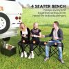 Portable 4-Seater Folding Camping Chair, Team Bench Chair with Carry Bag for Soccer Football Team, No Assembly