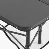 Folding Camping Table, Adjustable Height Portable Side Tables, Aluminum MDF Beach Table with Mesh Layer, Carrying Handle, Lightweight Compact for Out