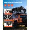 Rooftop Tent, 2-3 Person Foldable Aluminum Roof Top Tent with Tri-Color LED Light, Thick Mattress & 10 Windows, Waterproof Windproof Overland Camping