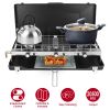 3 Burner Camping Stove 20000 BTU Portable Foldable Propane Stove With Toast Tray Windshield Portable Handle Outdoor Cooking Gas Stove For RV Camping