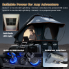 Rooftop Tent Hardshell with USB Outlet, Luggage Racks&Full Circle Led Strip, 3-in-1 Elevated Roof Tent with Skyview Window, Regular&TPU Rain Flies, A