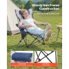 Reclining Camping Chair, 4 Adjustable Positions, Portable Folding Lounger for Adults, Mesh Beach Chair with Footrest & Plush Cushion, Supports 220 lb