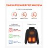Heated Jacket Hoodie for Men Women, Heated Sweatshirt Unisex Full-Zip with 7.4V 16000mAh Power Bank Pack, 5 Heating Zones, 3 Temp Levels, 4-8H Warmth