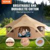 Canvas Tent, 4 Seasons 5 m/16.4 ft Bell Tent, Canvas Tent for Camping with Stove Jack, Breathable Yurt Tent for up to 8 People, Family Camping Outdoo