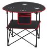 Folding Camping Table, Portable Outdoor Lightweight Picnic Table, 600D Oxford Fabric Waterproof Canvas Travel Beach Tables, with 4 Cup Holders, Carry