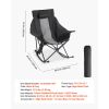 Heated Camping Chair, 3 Heating Settings, Large-Sized Padded Folding Rocker, Heavy Duty Outdoor Lawn Chairs with Pocket & Cupholder, Support 225lbs,