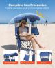 Camping Chair with Canopy Shade, Folding Beach Chair with Canopy & Magazine Pocket, 2 Cup Holders, 330 lbs Heavy Duty Support, Carry Bags for Outdoor