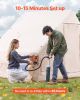Inflatable Tents for Camping, 5-8 Person Easy Setup Blow up Tent with Hand Pump, 300D Oxford Glamping Tent with Stove Jack 2 Doors & 4 Mesh Windows,
