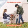 Inflatable Tents for Camping, 3-5 Person Easy Setup Blow up Tent with Hand Pump, 300D Oxford 4 Season Glamping Tent with Stove Jack 2 Doors & 2 Mesh
