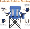 Enjoy the outdoors with this large folding camp chair that features a mesh back